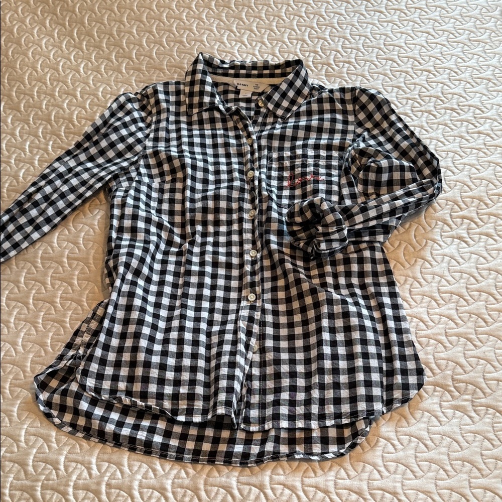 Old Navy The Classic Shirt Gingham Love Button Down Shirt Small - Picture 3 of 5